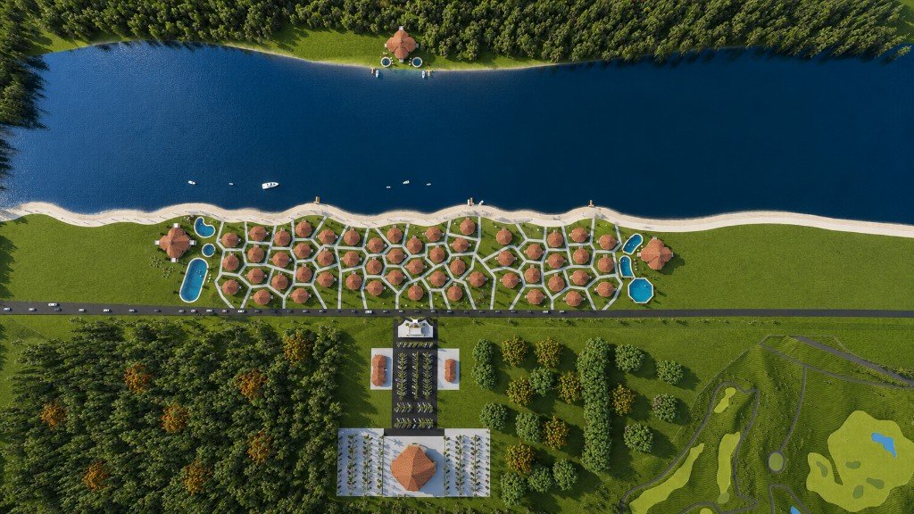 Ovu Lake Resort — master plan aerial