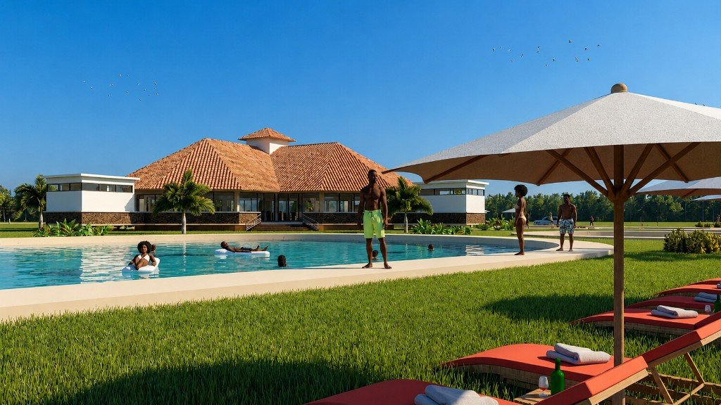 Ovu Lake Resort — pool and clubhouse